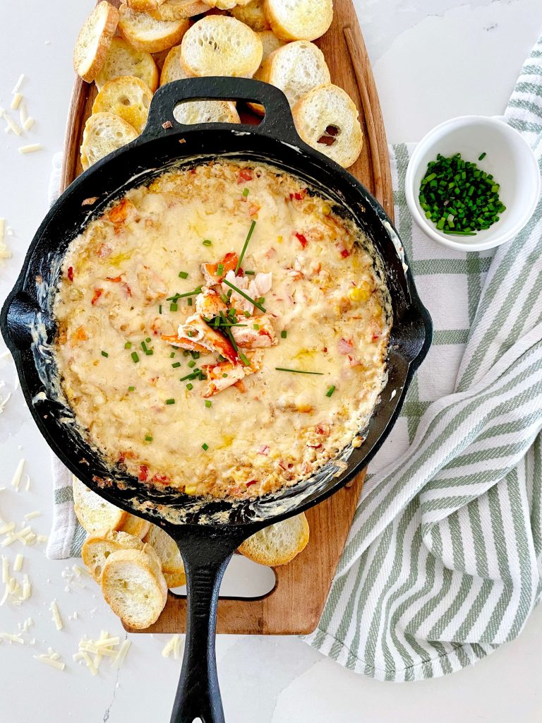 Hot Lobster and Corn Dip with White Cheddar