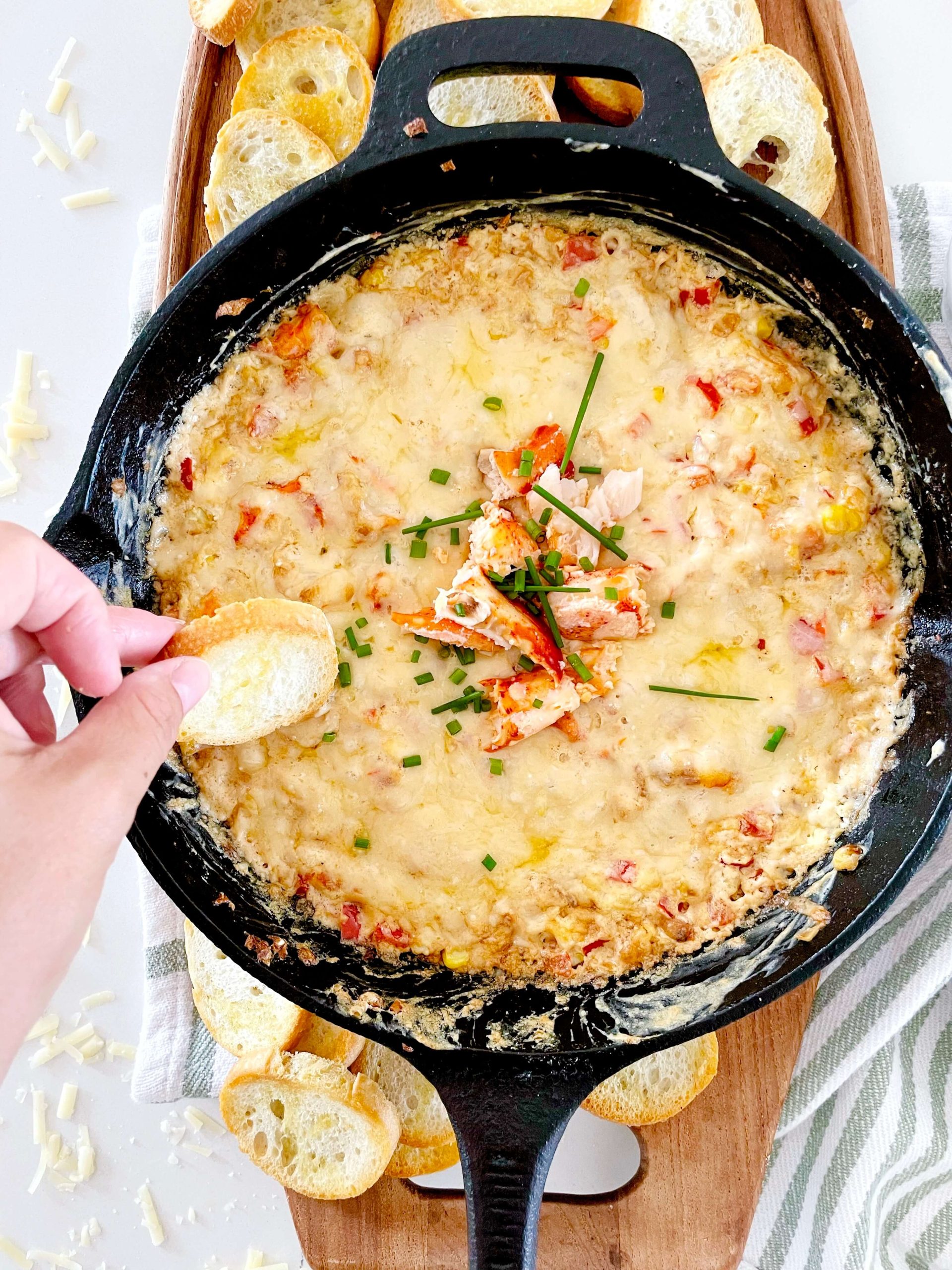Hot Lobster and Corn Dip with White Cheddar