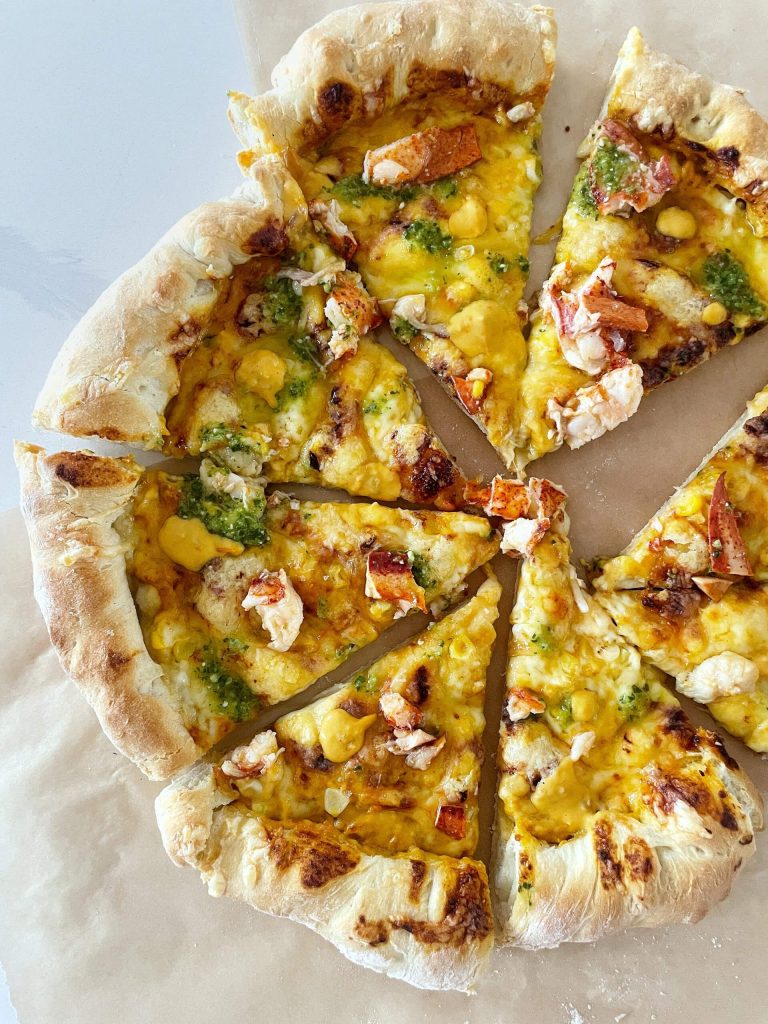Lobster & Corn Pizza with Creamy Tomato Sauce