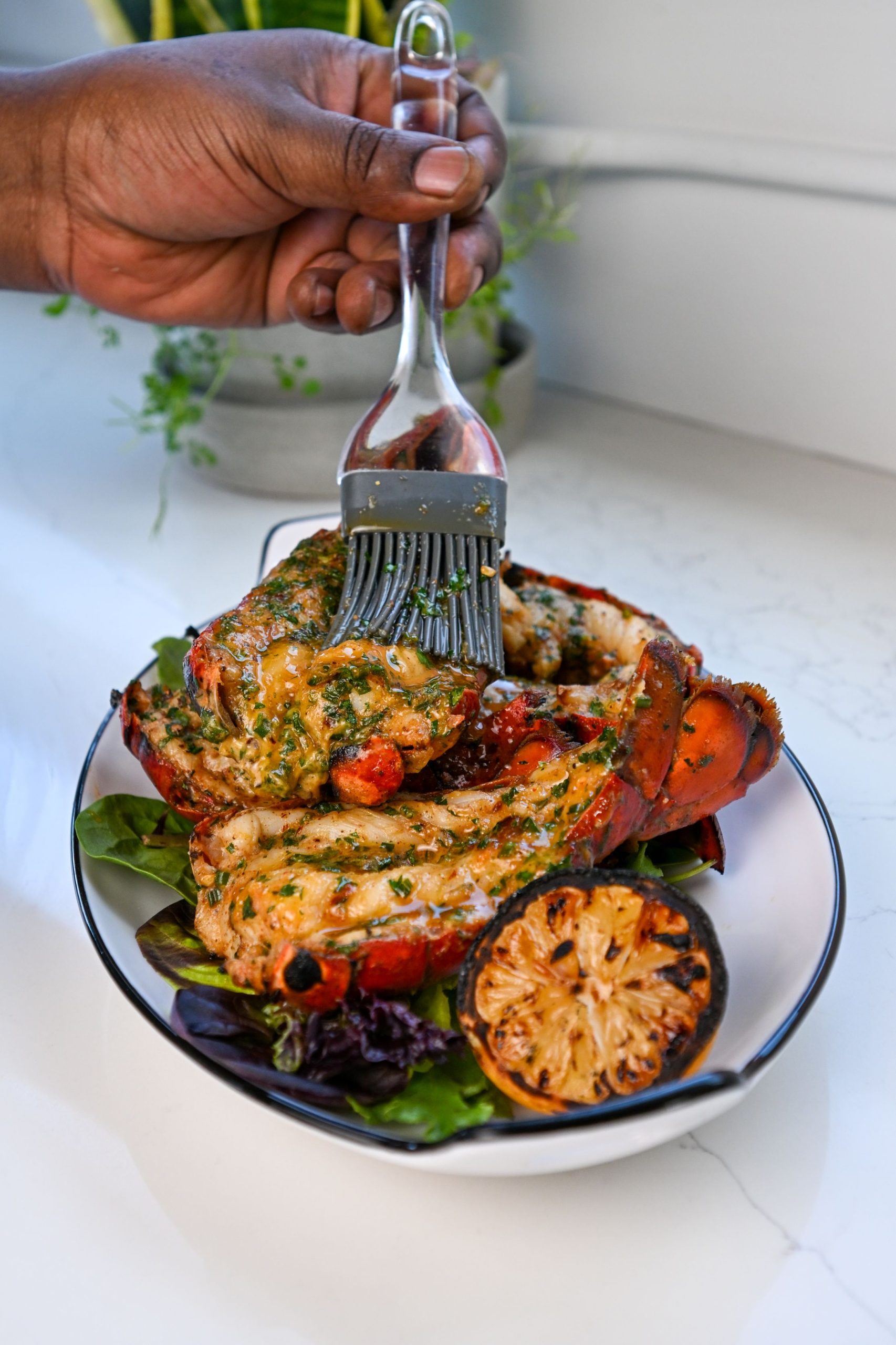 Cajun Rubbed Charcoal grilled PEI Lobster Tails