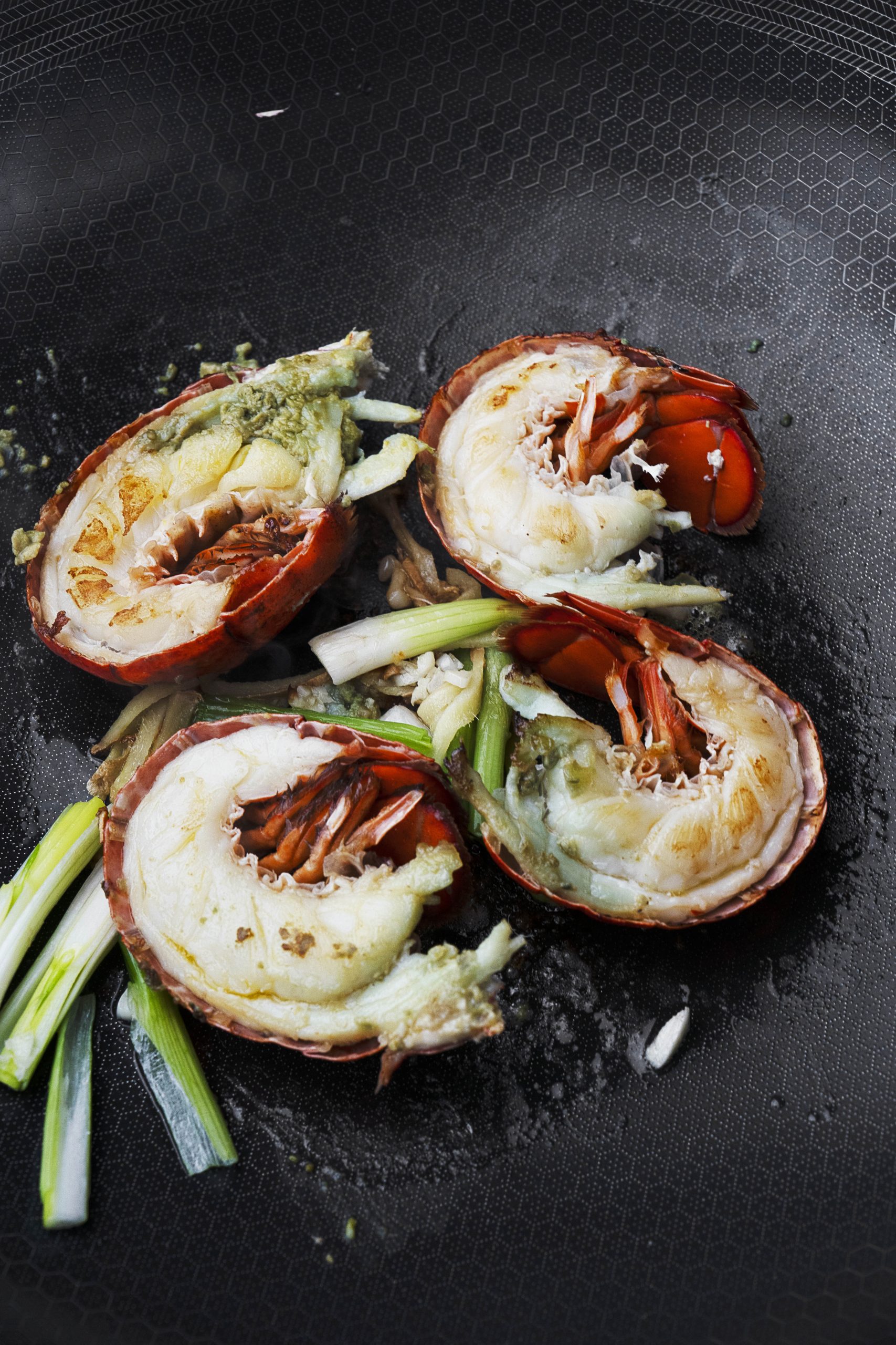 GINGER SCALLION LOBSTER TAILS