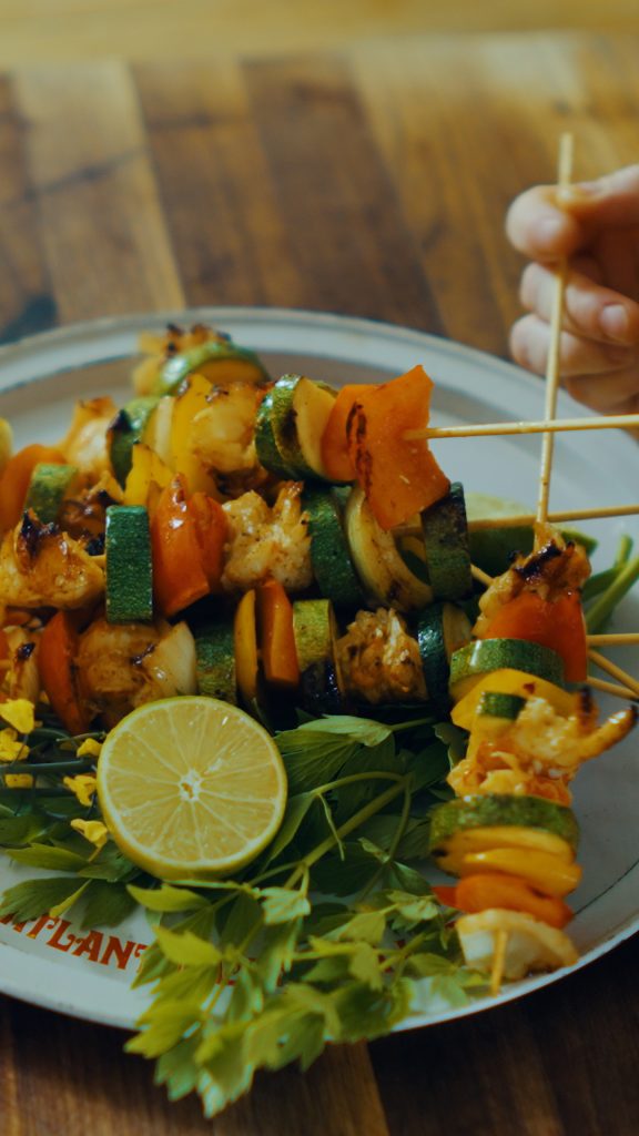 Lobster Skewers with Maple-Lime Glaze